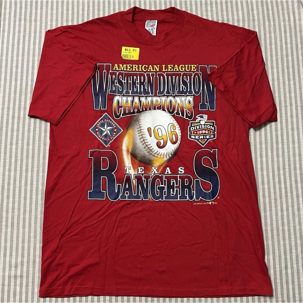 Vtg Texas Rangers T Shirt  1996 Western Division Champions 44 Chest Jerzees
